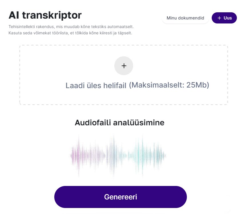 Laadi üles, analüüsi, genereeri